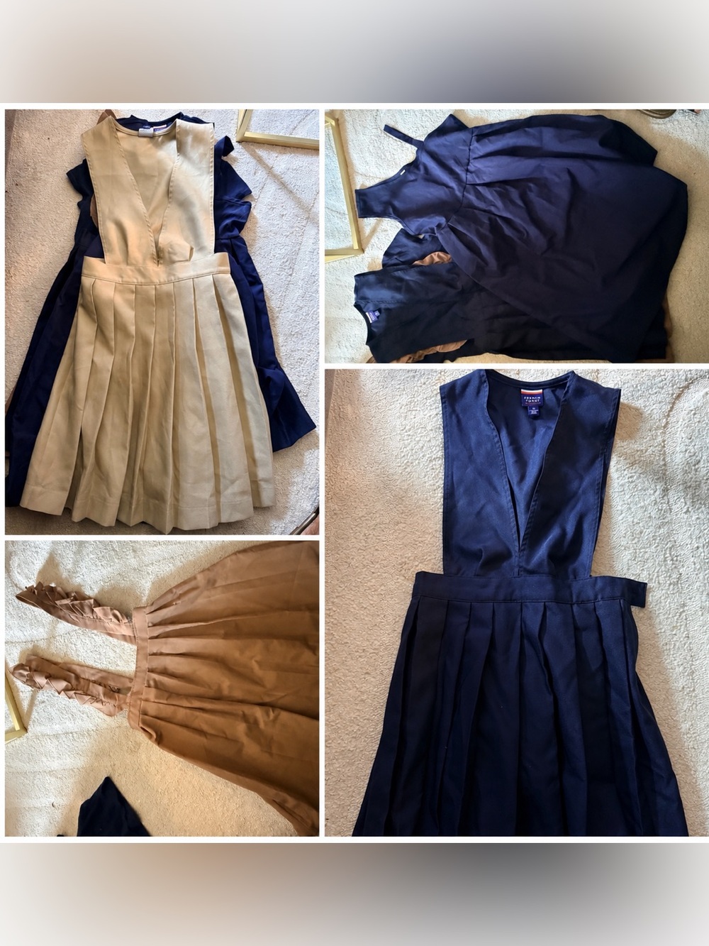 French Toast mixed lot Navy & Khaki Pleated Jumper Dresses for School Uniforms